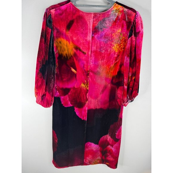 Johnny Was Vesna Velvet Silk Blend Shift Mini Dress in Ruby Bloom Size S NWT - Picture 6 of 6